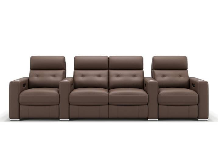 Leder 4-Sitzer Relaxsofa MATERA Heimkino Sofa