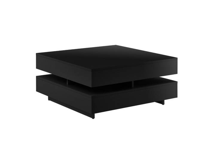 [en.casa] Couchtisch Märsta 75/75/36, Schwarz Hochglanz, Holzwerkstoff, 75x36x75 cm, Wohnzimmer, Wohnzimmertische, Couchtische