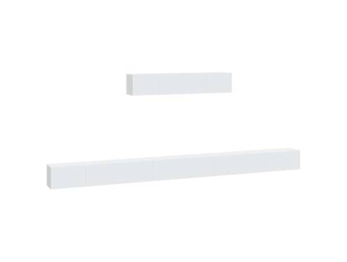 LKJephalotrope 6-tlg. TV-Schrank-Set Hängend Weiß Holzwerkstoff Platzsparendes Lowboard für Wohnzimmer & Schlafzimmer mit viel Stauraum für Medien & Zubehör