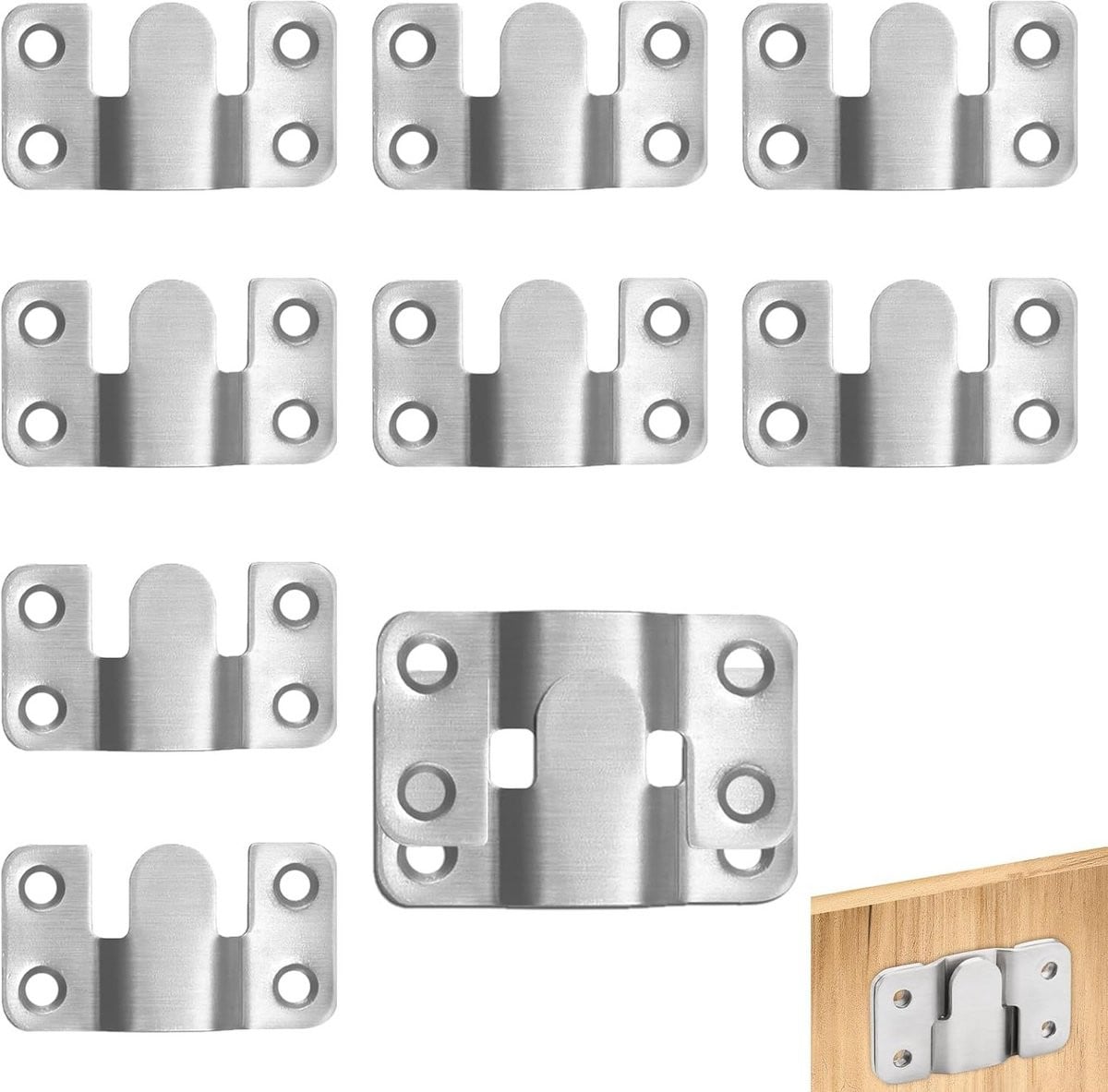 Set van 10 verborgen montagebeugels voor meubels en wanddecoratie