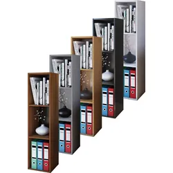 VCM Holzregal stehend   platzsparendes Regal   Maße: H. 107 x B. 34 x T. 30 cm   Elegantes Regal stehend   Aufbewahrungsregal   Bücherregal - Mendas