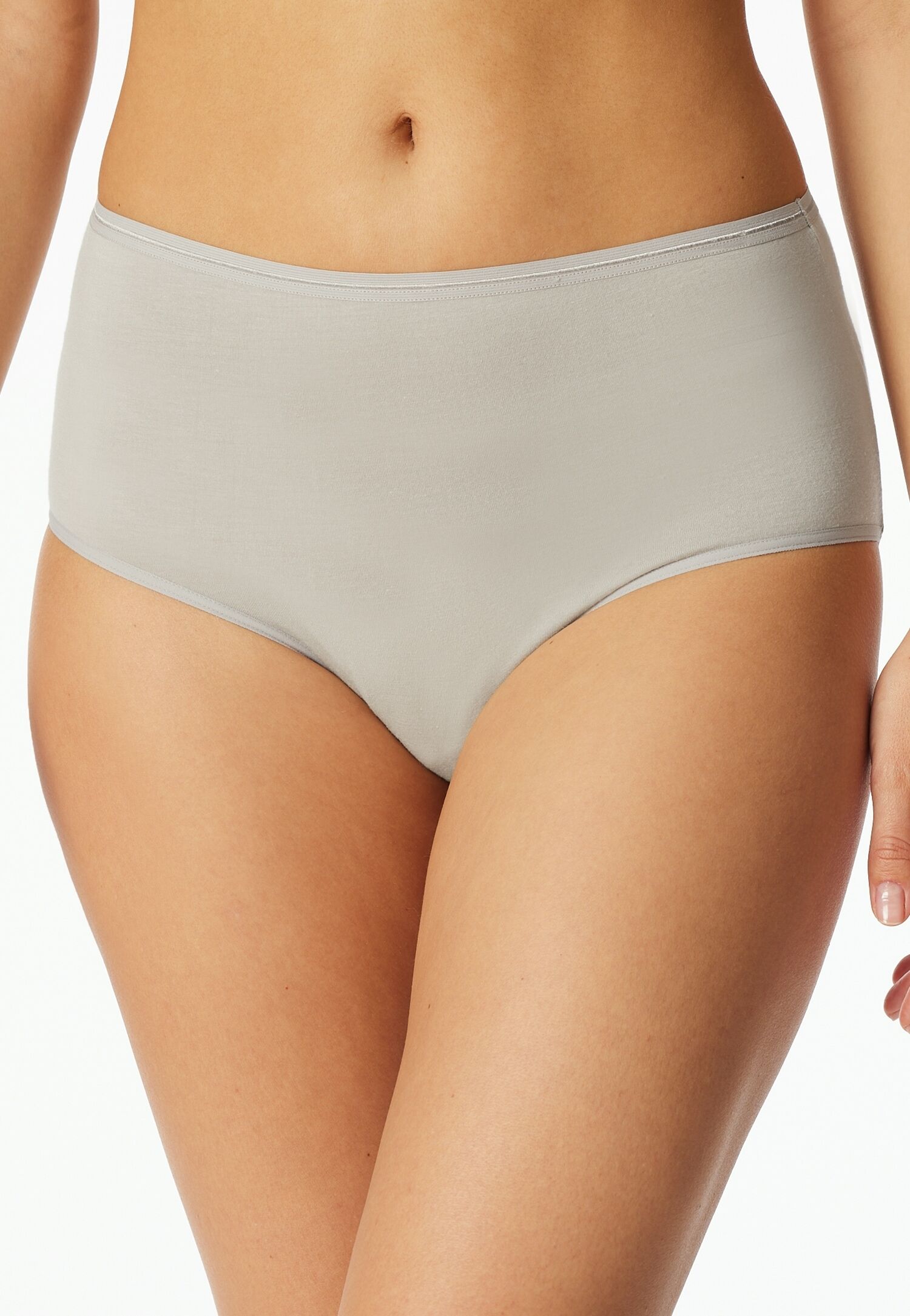 Midislip SCHIESSER "Modal Essentials", Damen, Gr. 36, Single Jersey, grau (910, hellgrau, natur), Single Jersey, Obermaterial: 95% Modal, 5% Elasthan, unifarben, körpernah, Unterhosen Midislip, mit angenehmen Material 910, hellgrau, natur 36, Single Jerse