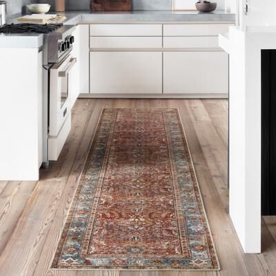 Alexander Home Isabelle Traditional Vintage Border Printed Area Rug