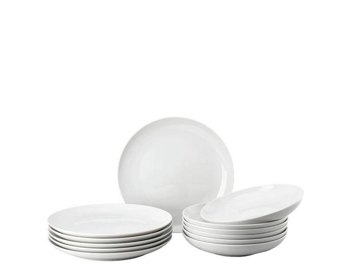 Rosenthal Tafelservice Cucina - Bianca, Weiß, Keramik, 12-teilig, 20.4x32x29.3 cm, Essen & Trinken, Geschirr, Geschirr-Sets, Tafelservice