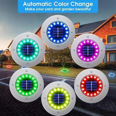 Uplift Picks Solar Ground Disk Lights Brighten Gardens Pathways Lawns Patios Every Night rgb (16 Led) 12 Pcs