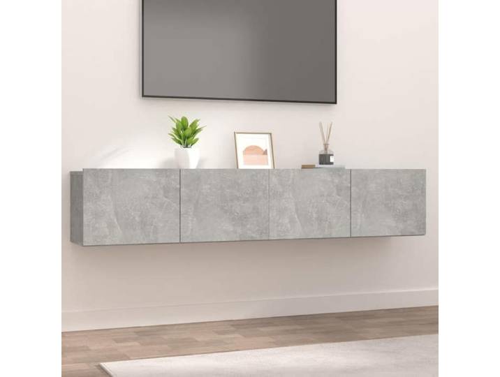 Armoire télévision au mur SMG - Meubles TV 2 pcs - gris béton 80x30x30 cm bois d'ingénierie CC94522519