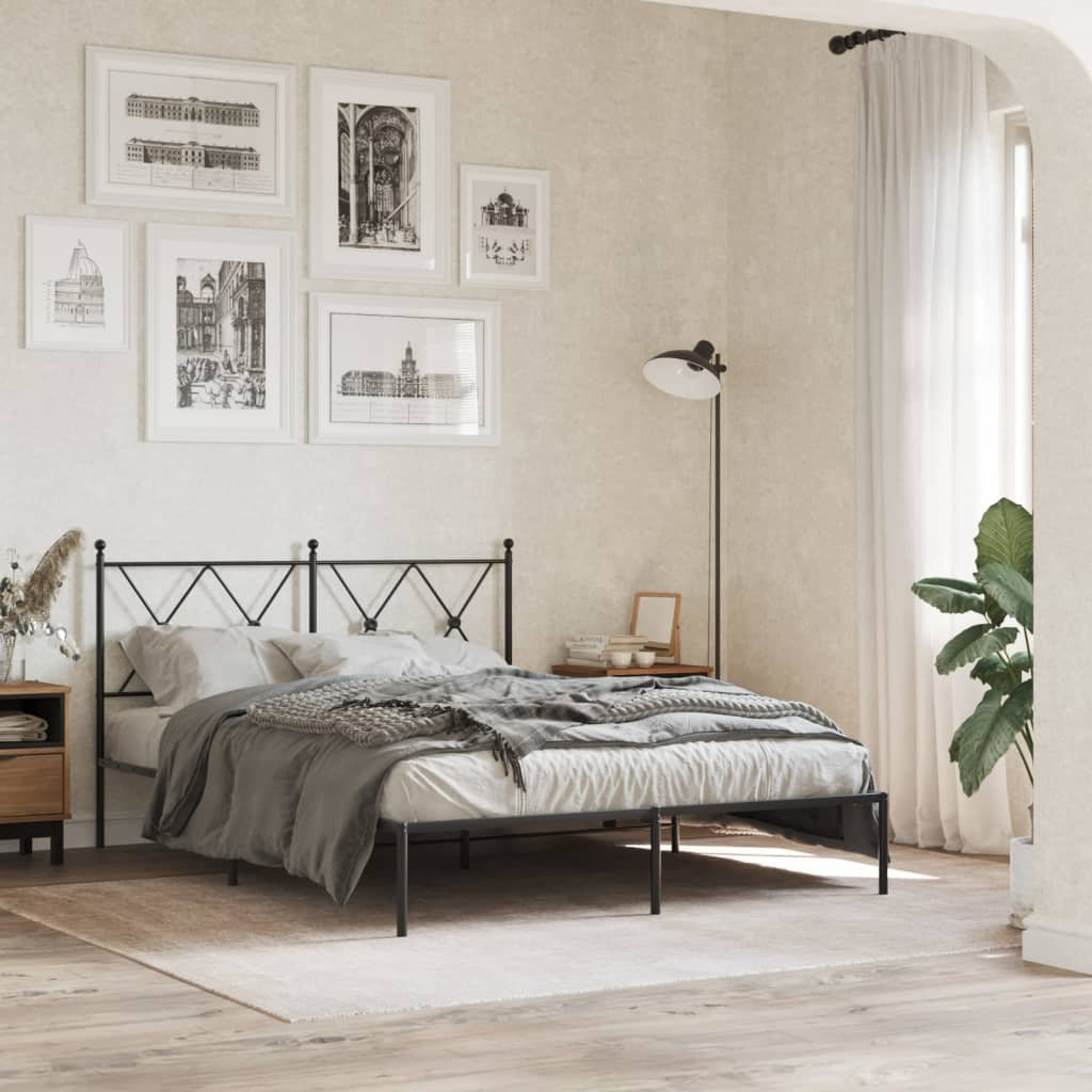 Brambly Cottage Corrstown Metal Bed Black 200 x 200 cm