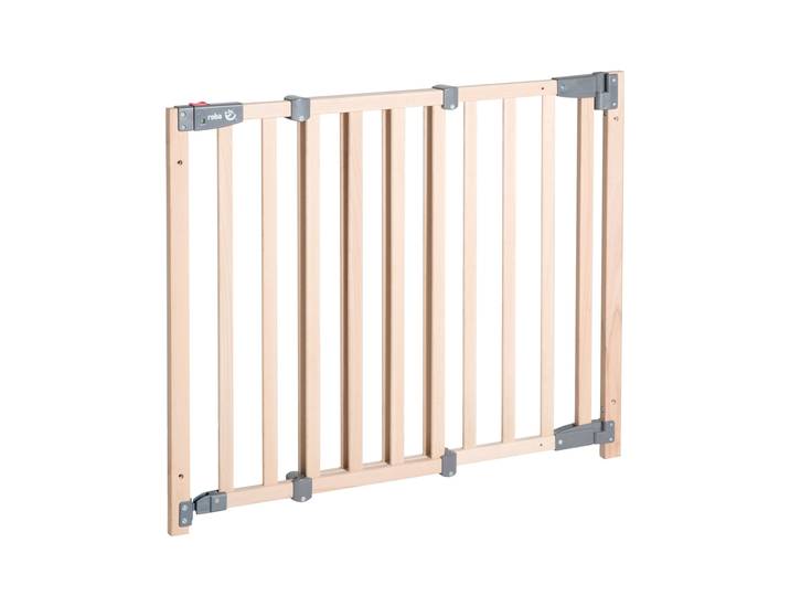 Türschutzgitter 'Safety Up', Schutzgitter mit Ampelfunktion, Buche massiv, 70 - 118,5 cm