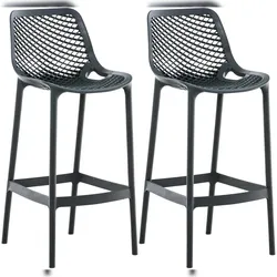 CLP 2er Set Outdoor Barhocker Air dunkelgrau