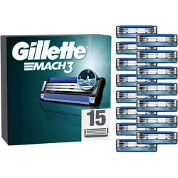 Gillette, Rasierklingen, Mach3 Systemklingen 15er + Klingenhülle Ersatzklingen (15x)