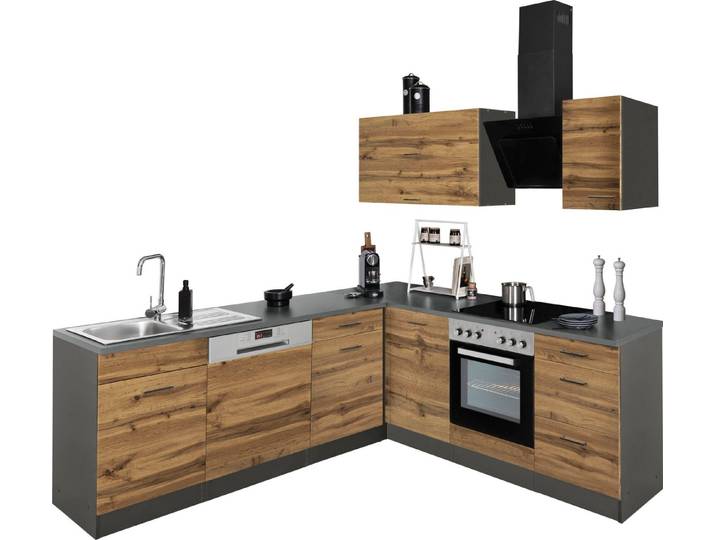 KOCHSTATION Winkelküche KS-Trier, mit E-Geräten, Stellbreite 220/220 cm