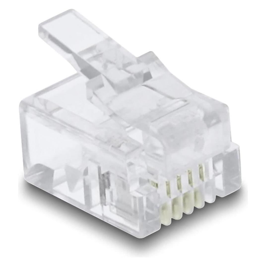 Delock RJ11 Modularer Stecker 100 Stück (Netzwerkkabel Stecker) (67020)