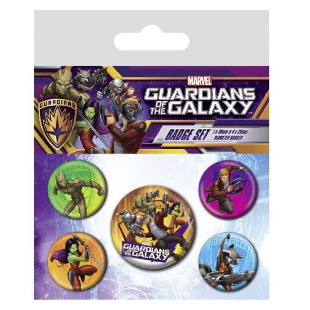 Pyramid LES GARDIENS DE LA GALAXIE - Personnages - Pack 5 Badges (39600562)
