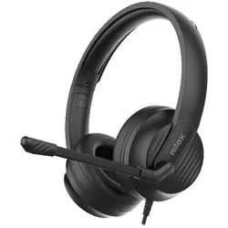 Nilox =>>HEADPHONES ENC USB-C/USB-A (ANC, Kabelgebunden), Kopfhörer, Schwarz