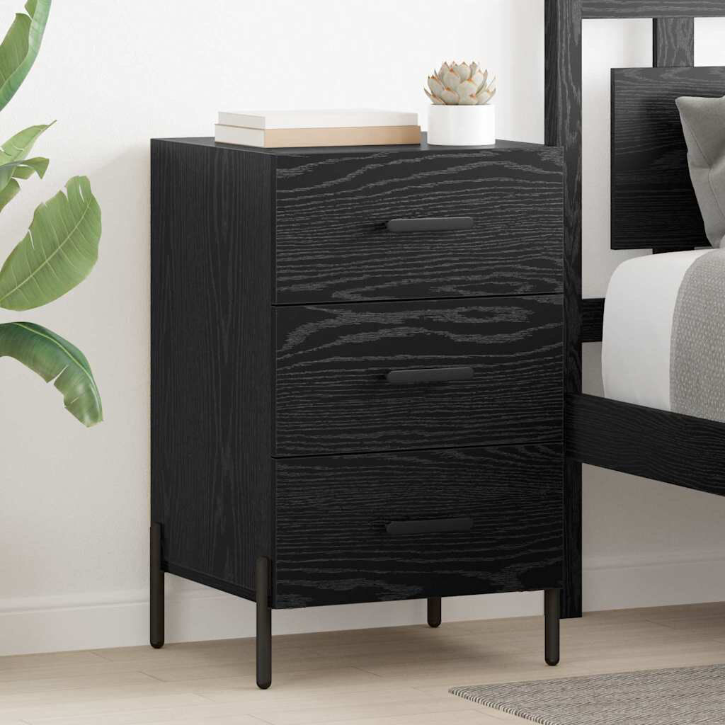 Trent Austin Design 40cm W Manufactured Wood Bedside Table Black Oak 66cm H X 40cm W X 40cm D