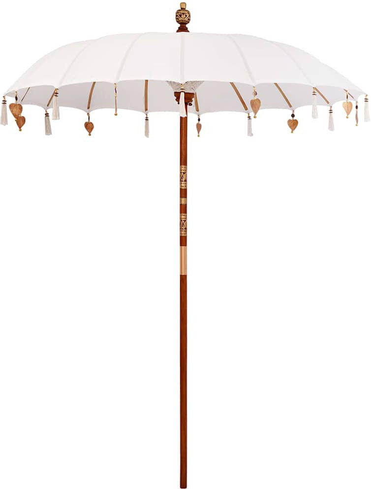 Latitude Run Beach Parasol with Pulley Lift White 260cm H x 185cm W x 185cm D