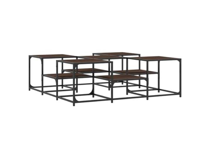 Couchtisch aus technischem Holz, Eiche, braun, 121 x 121 x 40 cm, mit Rahmen