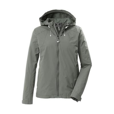 Funktionsjacke KILLTEC "KOS 72 WMN JCKT", Damen, Gr. 40, grau (grün), Obermaterial: 100% Polyester.Futter: 100% Polyester, Jacken Funktionsjacke, Wasser- und winddicht, atmungsaktiv, verstellbare Kapuze