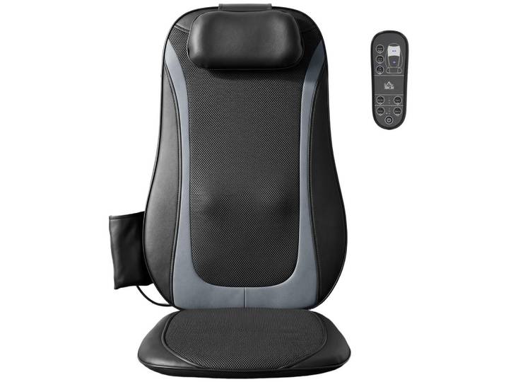 Homcom Rückenmassager Leder Schwarz, 45x10x105 cm, Freizeit & Co, Wellness & Gesundheit, Massagegeräte