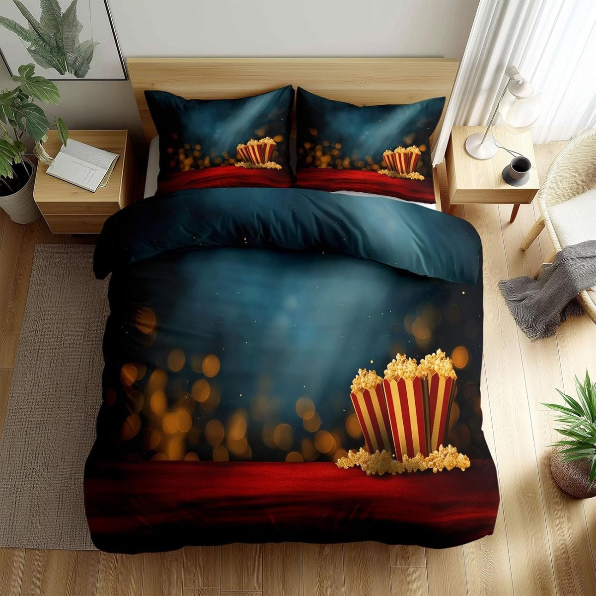 Omkeerbaar Dekbedovertrek Set Donkerblauw 200x200 cm