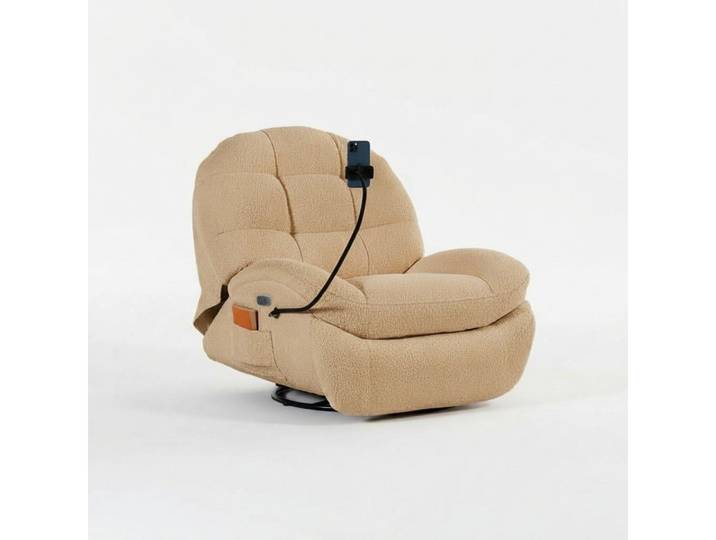 JVmoebel Sessel Verstellbarer Sessel aus Textil mit drehbarer Funktion (Sessel), Made in Europa