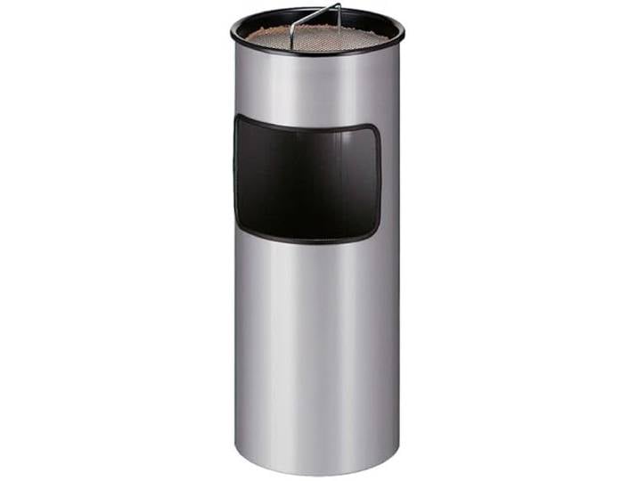 PROREGAL Runder feuerfester Kombiascher inkl. Löschsand & Sieb 30 Liter, HxØ 61,3x24,3cm Inneneimer aus Metall Silber