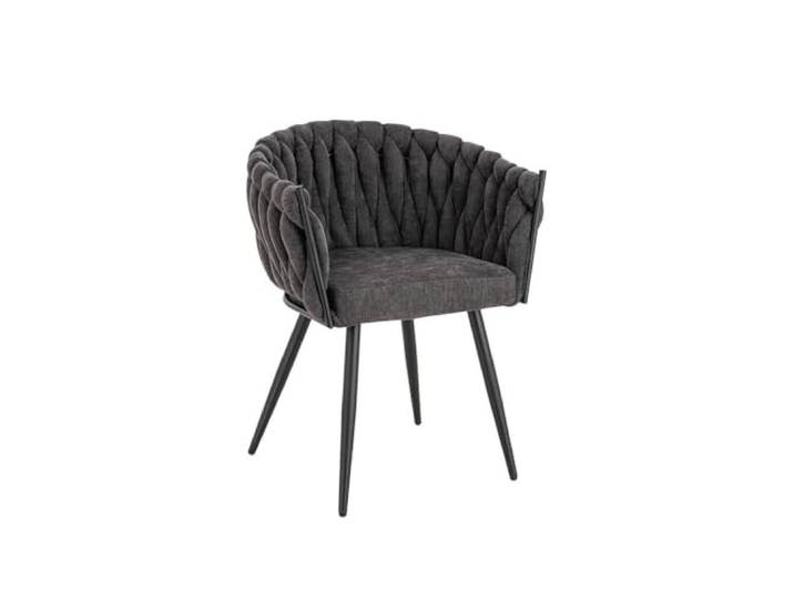 Home Deluxe Esszimmerstuhl AYLA – Dunkelgrau, gewebt (1er Set) Moderner Stoffstuhl für Esszimmer & Küche