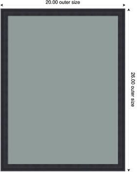 Amanti Art Pale Blue Fabric Pinboard, Florence Framed Bulletin Board for Wall Organization