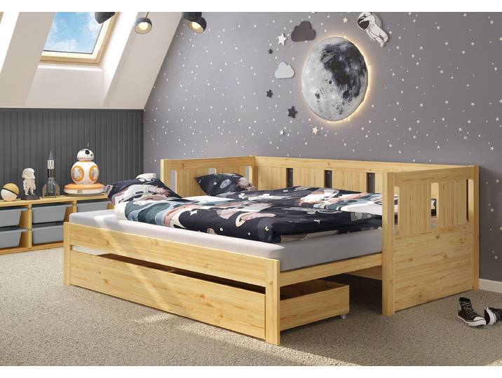 Ausziehbett Holzbett Einzelbett Doppelbett Kiefer Massiv