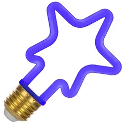 Bailey | LED-Glühbirne | Große Fassung E27 | Stern | Blau | 82mm | 4W
