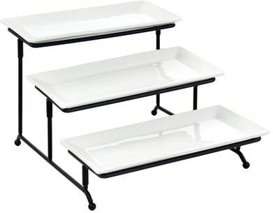 Elama 3 Level Rectangular Plate Serveware Set