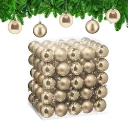 Relaxdays Weihnachtskugeln 100er Set Creme,Silber