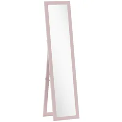 HOMCOM Ganzkörperspiegel 3-in-1 Standspiegel Wandspiegel zum Anlehnen Schlafzimmer 157x37cm Perlenrosa
