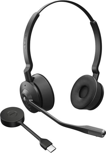 Jabra Engage 55 SE Stereo Link400c MS On Ear Headset DECT, kabelgebunden Stereo Schwarz Noise Cancelling Mikrofon-Stummschaltung