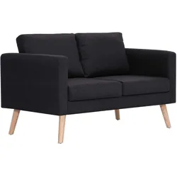 SOGO vidaXL 2-Sitzer-Sofa Stoff Schwarz