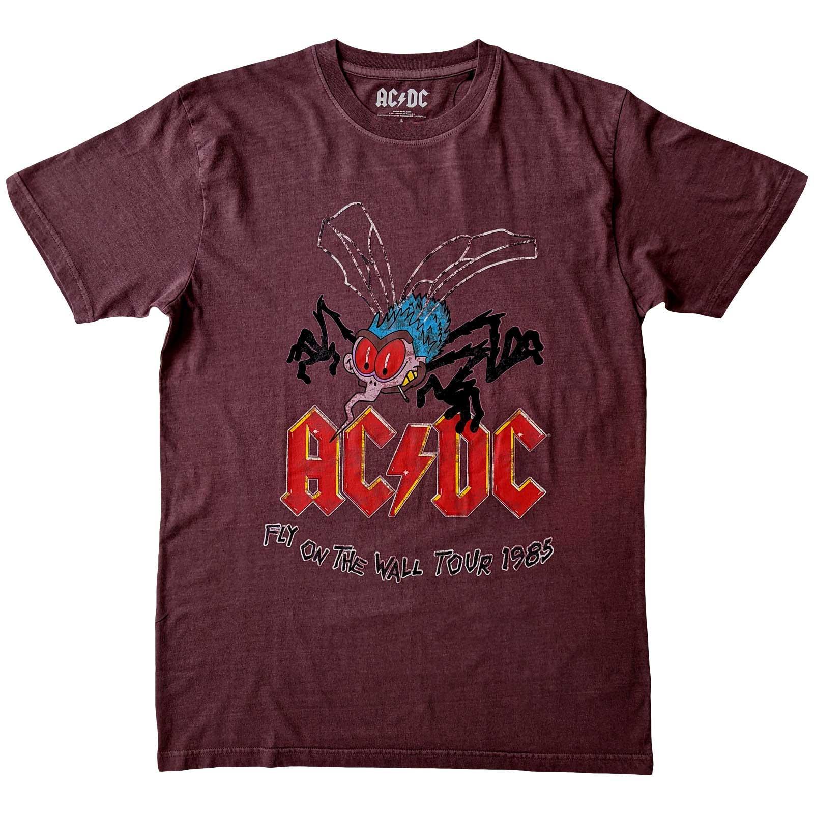 AC/DC Volwassen Unisex Fly On The Wall Tour T-Shirt (Kastanjebruin Rood)