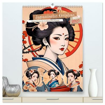 Japanische Geishas (hochwertiger Premium Wandkalender 2027 DIN A2 hoch), Kunstdruck in Hochglanz