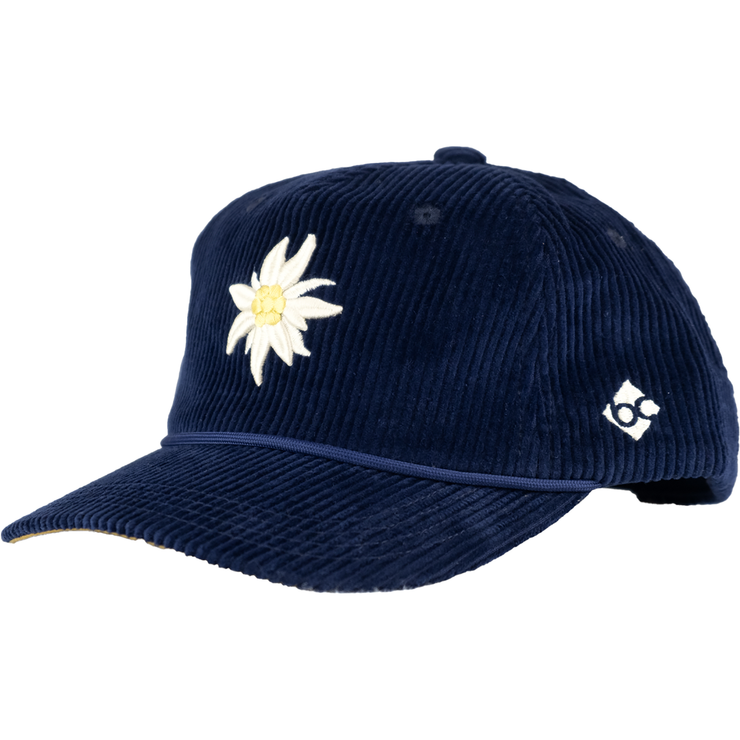 Bavarian Caps Edelweiß Kord Halfcurved Cap Basecaps blau Lifestyle Hautfreundlich