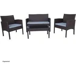 HTI-Living, Gartenlounge, Gartenmöbel Braun/Beige 4-teiliges Set