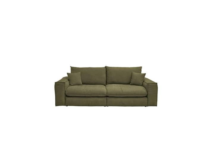 Milino Bigsofa, Olivgrün, Kunststoff, 3-Sitzer, Füllung: Polyetherschaumkern, 255x76x117 cm, Rücken echt, Wohnzimmer, Sofas & Couches, Sofas, Bigsofas