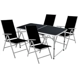 Outdoor Camping Sitzgarnitur Gartenmöbel 5-teilig Aluminium