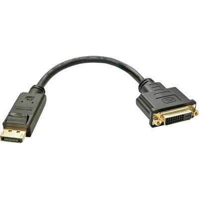 LINDY 41004 Monitor Adapterkabel [1x DisplayPort Stecker - 1x DVI-Buchse 24+1pol.] 15.00 cm Schwarz