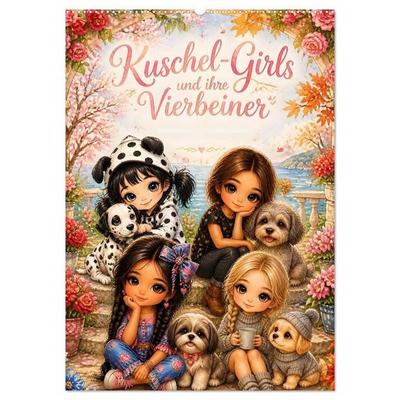 Kuschel-Girls und ihre Vierbeiner (Wandkalender 2027 DIN A2 hoch), CALVENDO Monatskalender