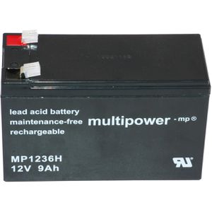 Multipower AGM-Batterie MP1236H, 12 V, 9 Ah, Faston 6,3 mm Anschluss