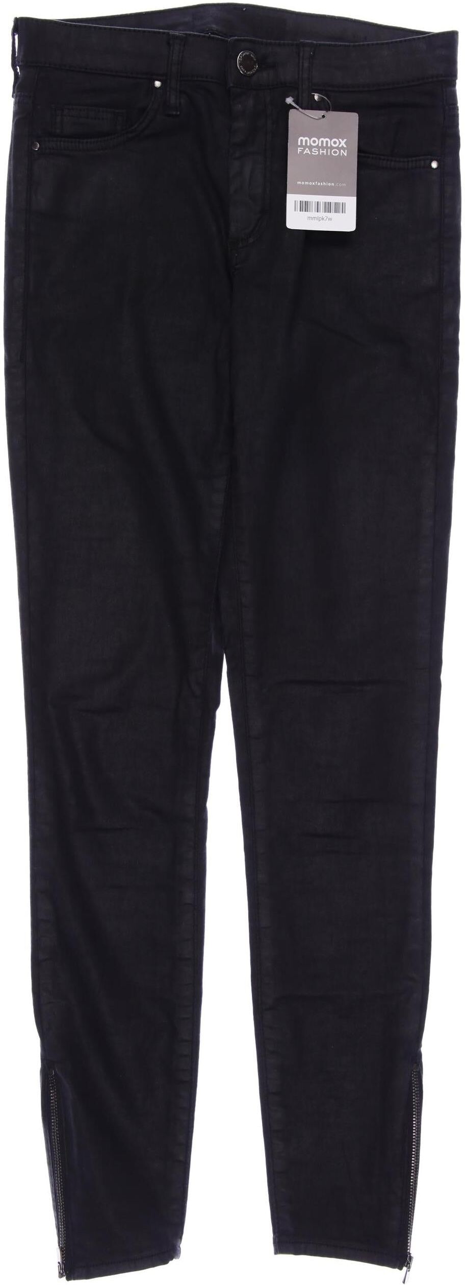 Topshop Damen Stoffhose, Schwarz, Gr. W24, Elasthan / Baumwolle - Second Hand