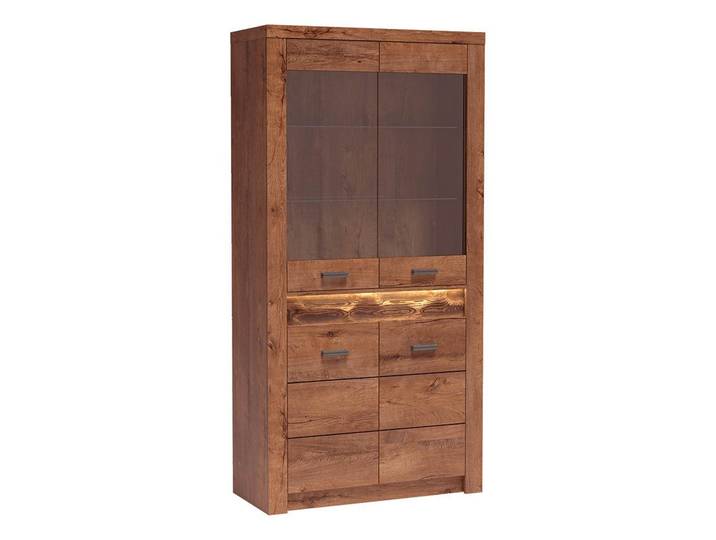 MIRJAN24 Vitrine Indianapolis I03 (4-Drehtüren) Metall Griffe