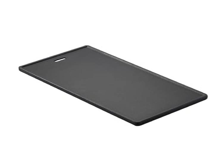 RÖSLE Videro gietijzeren grillplaat voor vlees en kleine grillstukken, grill branding, 45x24 cm, voor alle Videro modellen vanaf modeljaar 2021, zwart