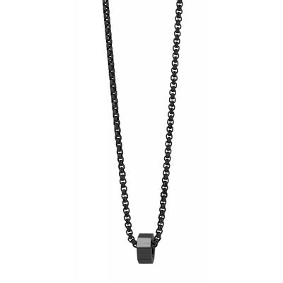 Kette mit Anhänger ADELIA´S "Unisex Edelstahl Halskette mit Anhänger", schwarz, Halsketten, Damen, unbekannt, Edelstahl