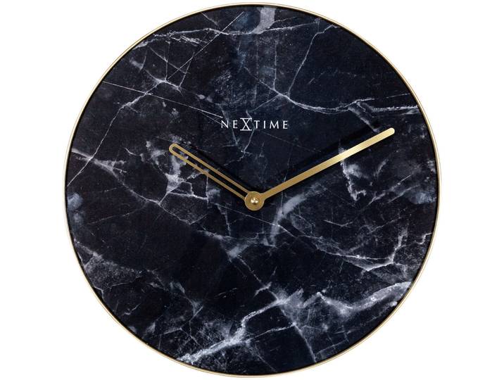 Wanduhr Nextime Marble - Farbe: schwarz - Material: Metall/Glas - 130