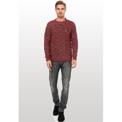 Strickpullover RUSTY NEAL, Herren, Gr. 3XL, rot, 70% Polyacryl, 30% Baumwolle, unifarben, normal, Rundhals, Pullover Strickpullover, mit dezenter Musterung und Strick-Design